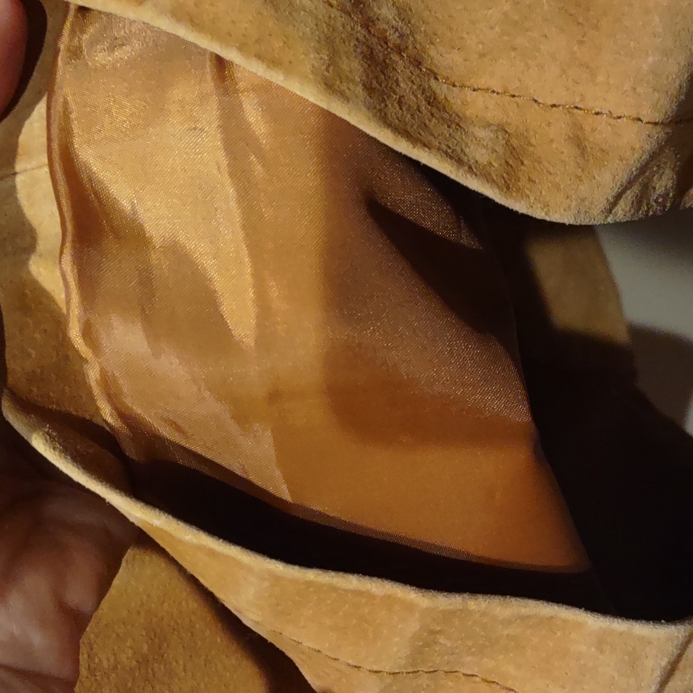 Suede Leather Tan, Camel Color Jacket, S - Picture 10 of 11